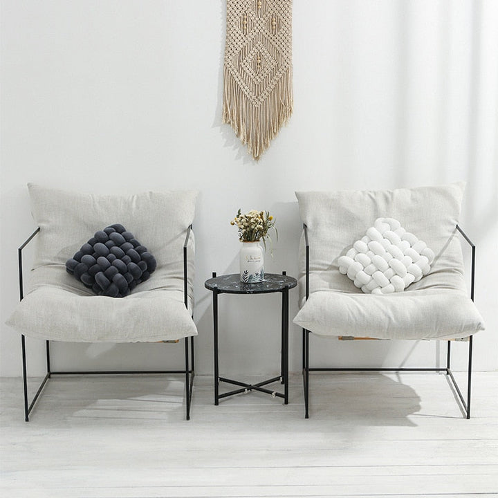 Soft Knot Vierkant Sierkussen van Kristalfluweel | Trendy & Ademend Knoopkussen voor een Stijlvol Interieur