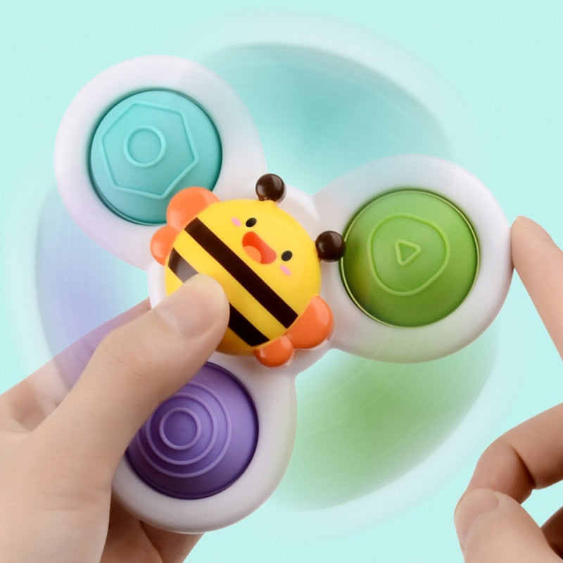 BabySpin™ | Set van 3 Zuignap Spinner Speeltjes | Rustgevend & Leerzaam