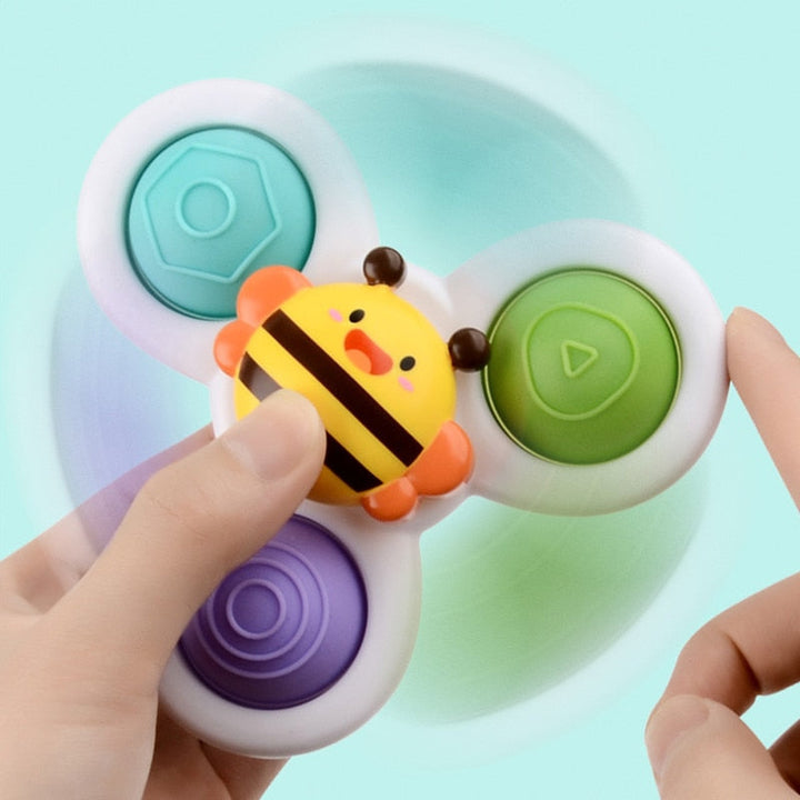 BabySpin™ | Set van 3 Zuignap Spinner Speeltjes | Rustgevend & Leerzaam