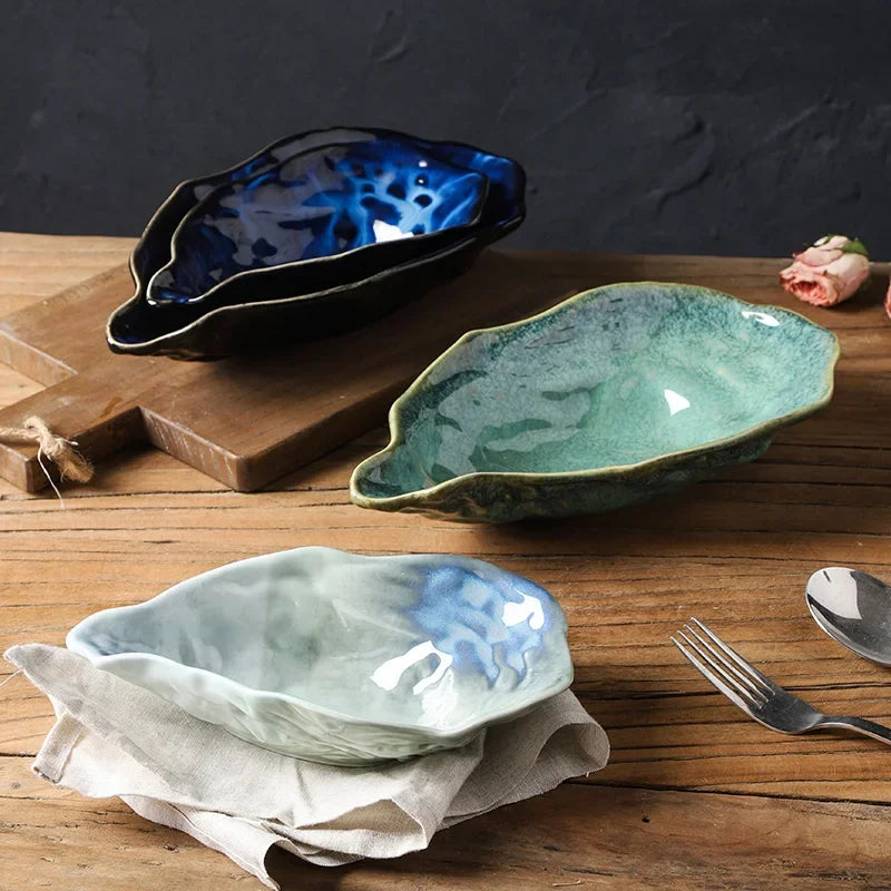 Schelp Keramieken Kom | Handgevormd | Oceaankleuren | Uniek Design