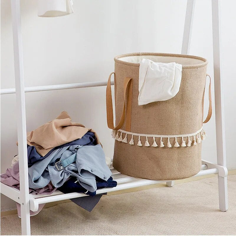 Cottage Chic opvouwbare wasmand | Stijlvolle opberger voor wasgoed, speelgoed en meer