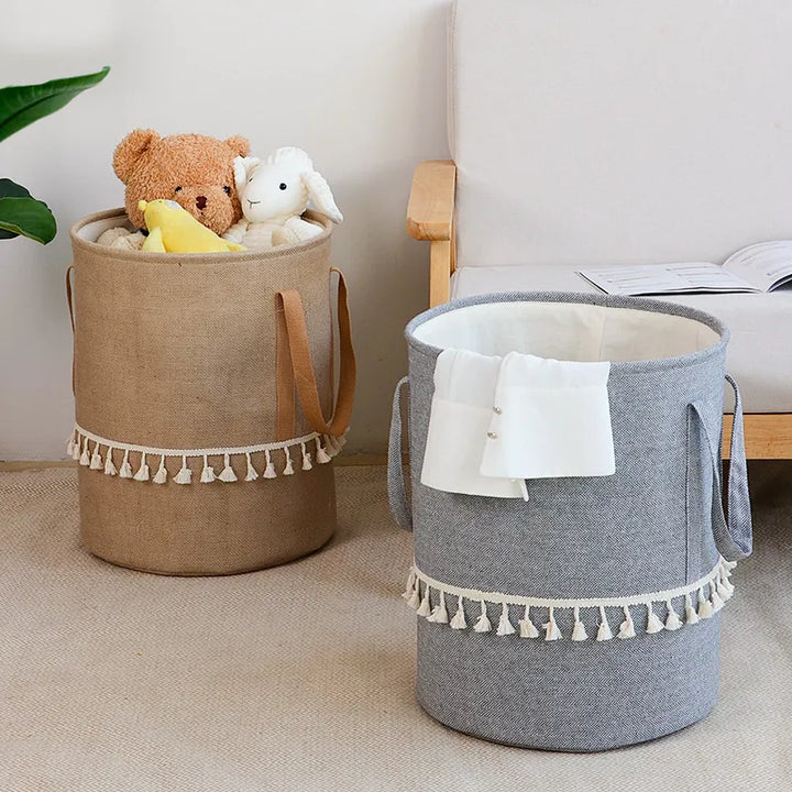 Cottage Chic opvouwbare wasmand | Stijlvolle opberger voor wasgoed, speelgoed en meer