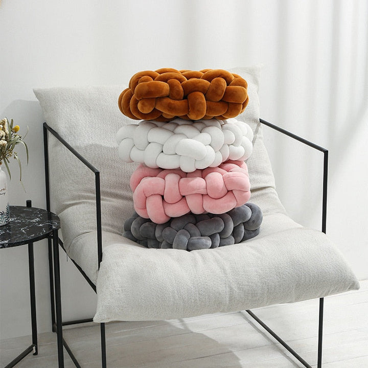 Soft Knot Vierkant Sierkussen van Kristalfluweel | Trendy & Ademend Knoopkussen voor een Stijlvol Interieur