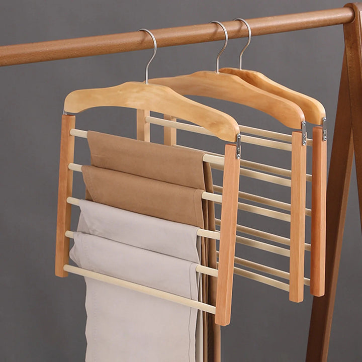 Oaklee Multi-Bar Hanger | Luxe Houten Kledinghanger | Ruimtebesparend