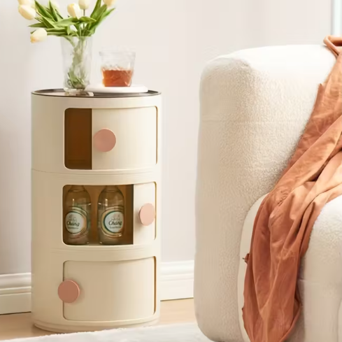 FlexiStore™ Table de Chevet Multifonctionnelle | Armoire de Rangement Portable avec Tiroir