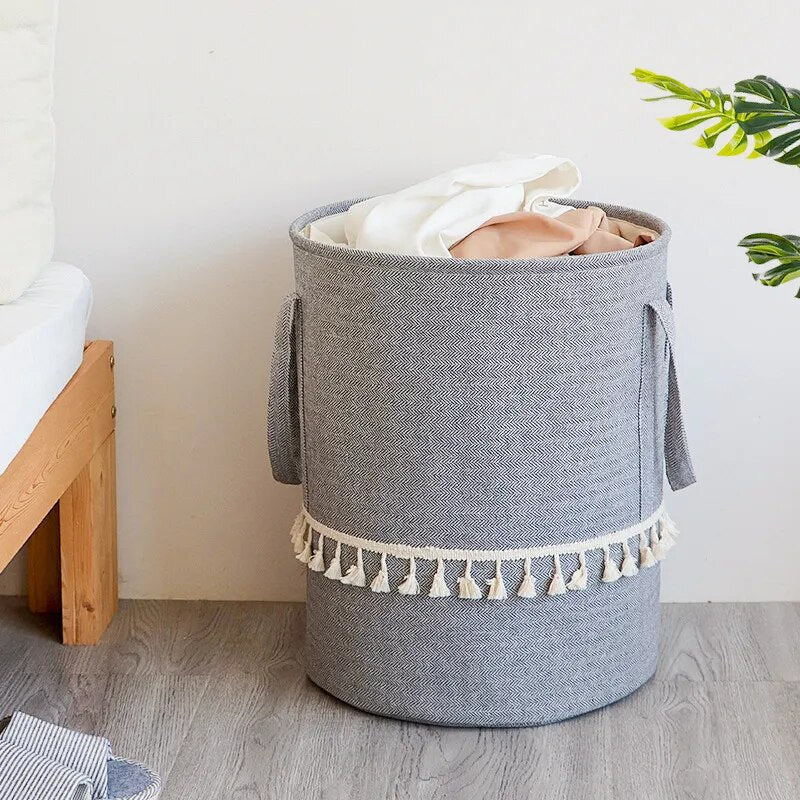 Cottage Chic opvouwbare wasmand | Stijlvolle opberger voor wasgoed, speelgoed en meer
