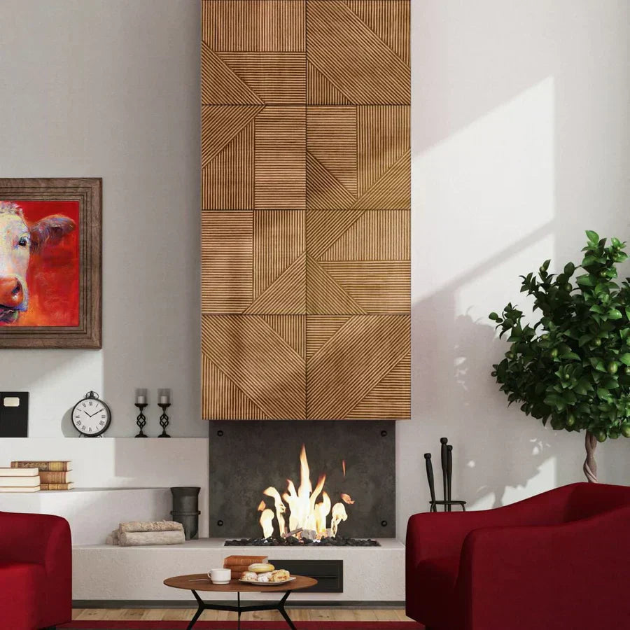 3D Houten Wandpanelen | Interieurdecoratie - Natuurlijke Elegant