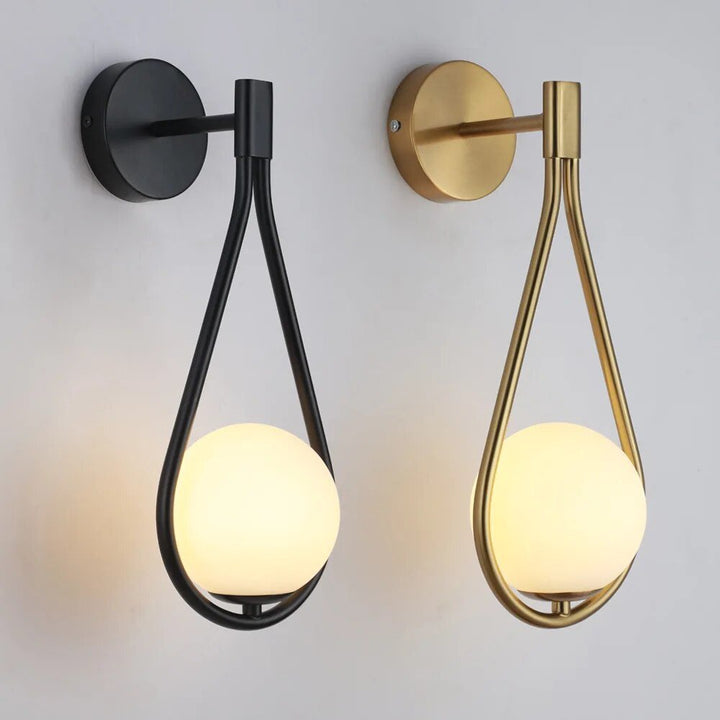 Nordic Wandlamp | Industriële Vintage Stijl | Glas & IJzer | Zwart of Goud