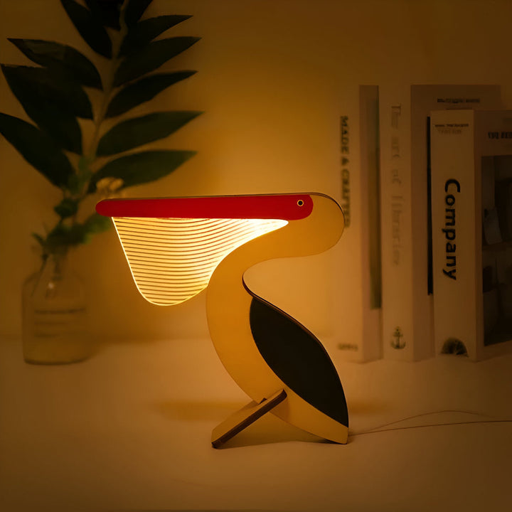 Lampe LED Wildlife™ en acrylique | Lampe d'ambiance avec base en bois (USB)