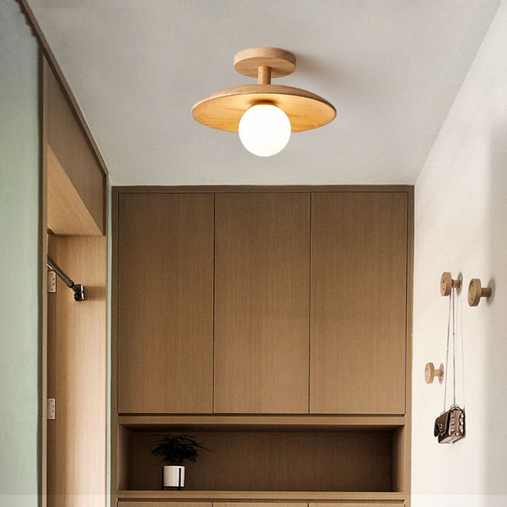 Japanse Houten Plafondlamp | Tijdloze Elegantie & Moderne Sfeer | LED Geschikt | E27 Fitting