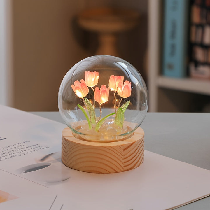 Tulip Lamp | Creatieve Doe-Het-Zelf Tafellamp met Cadeauzakje