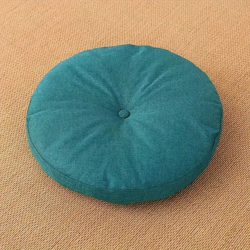 Japandi Linnen Vloerkussen | Rond, 40 cm, Afneembare Hoes