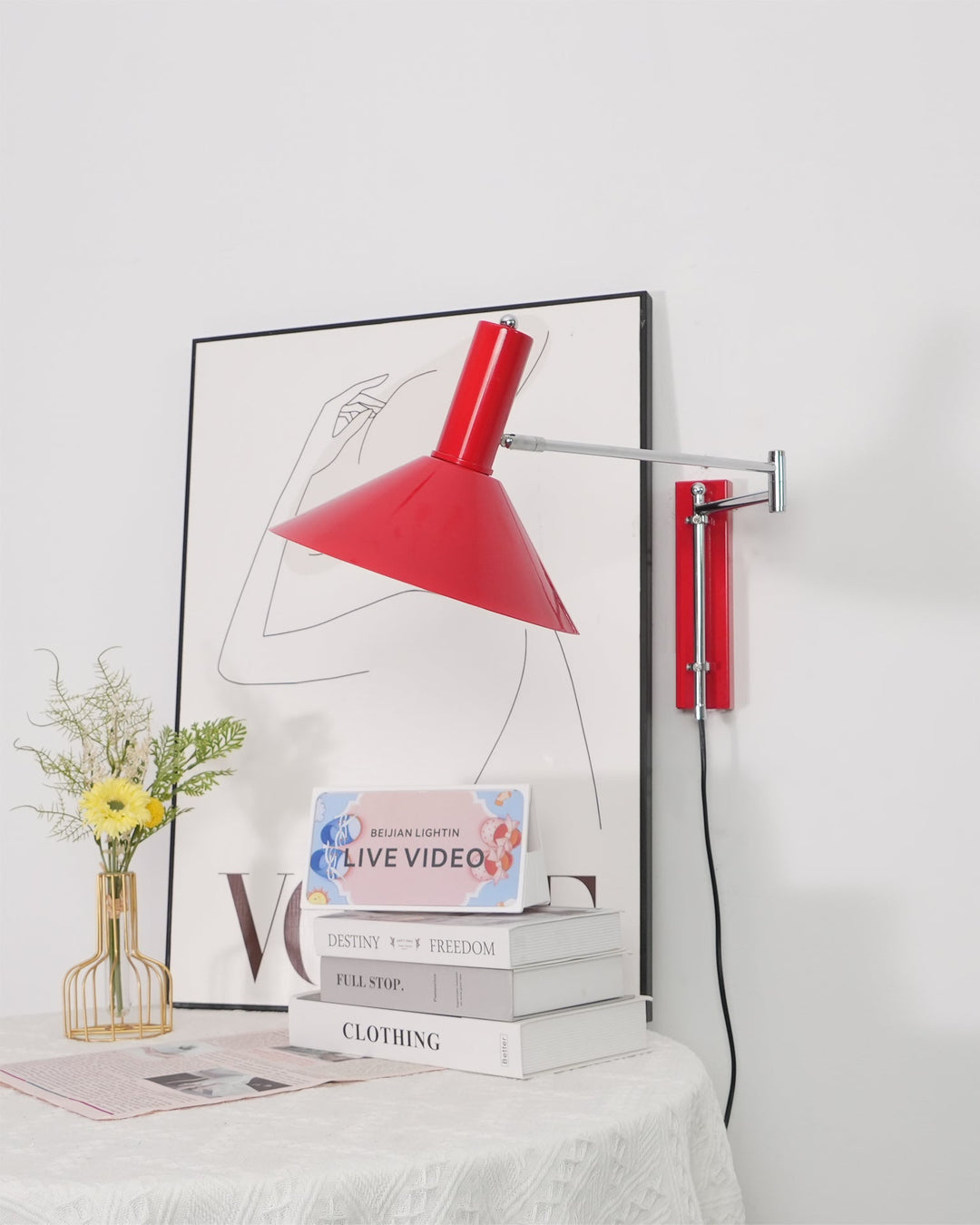 Anvia Wandlamp | Minimalistische Verstelbare Wandlamp voor Slaapkamer & Woonkamer