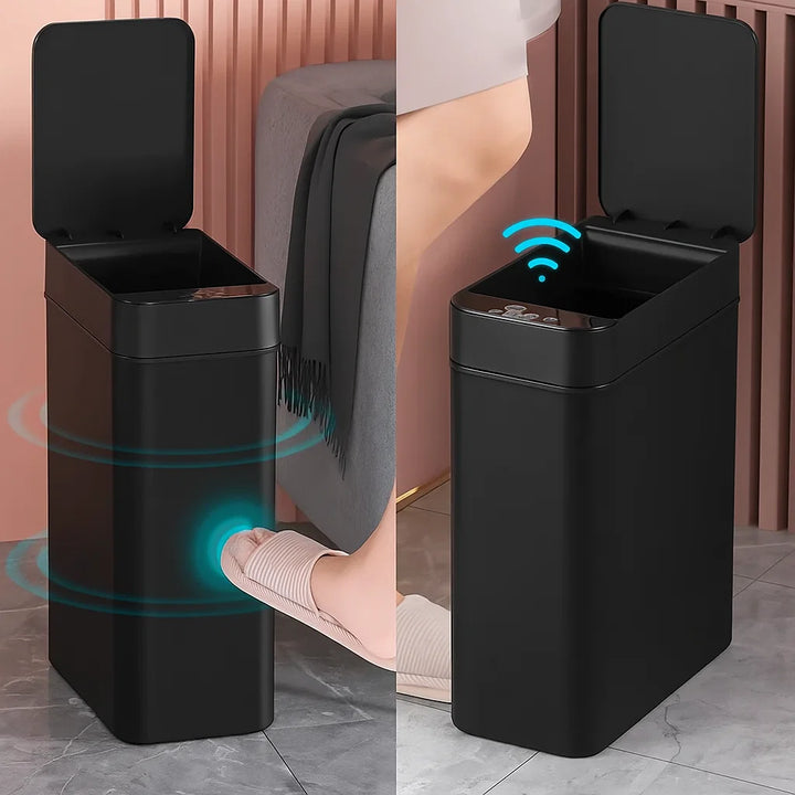 Zwarte Prullenbak met Sensor | Automatische Slimme Vuilnisbak met Deksel
