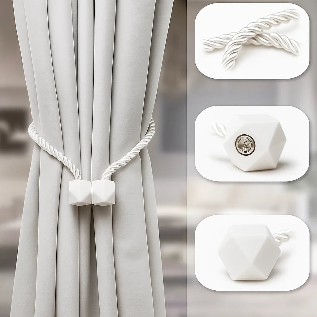 Magnetische Gordijnhouders | Modern Touwdesign | Set van 2