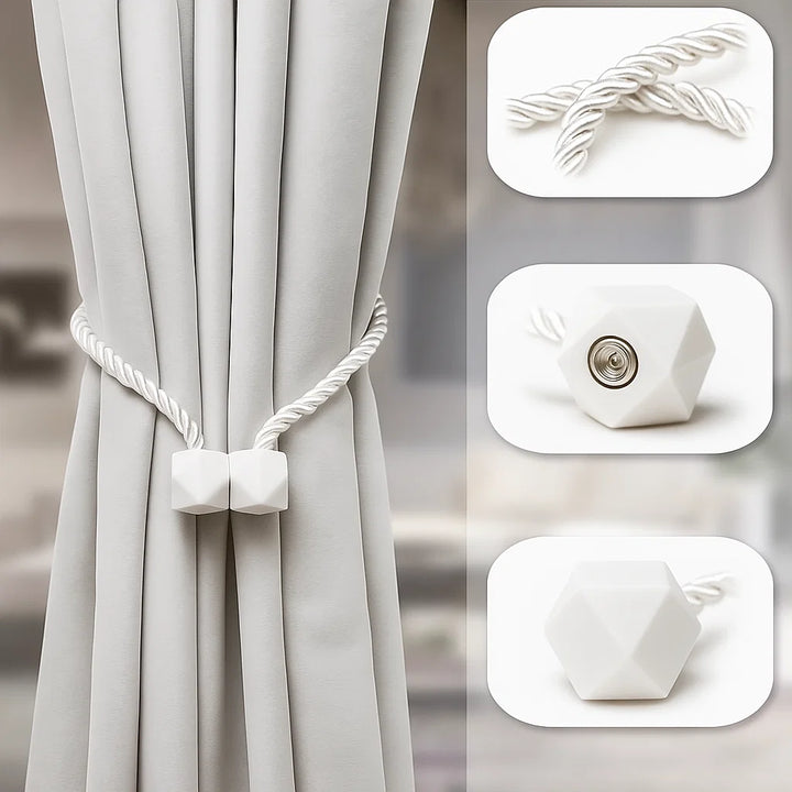 Magnetische Gordijnhouders | Modern Touwdesign | Set van 2