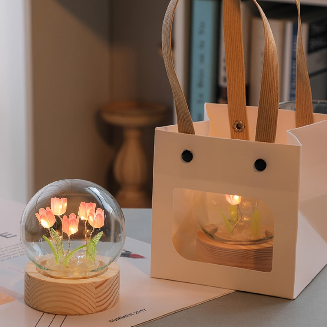 Tulip Lamp | Creatieve Doe-Het-Zelf Tafellamp met Cadeauzakje