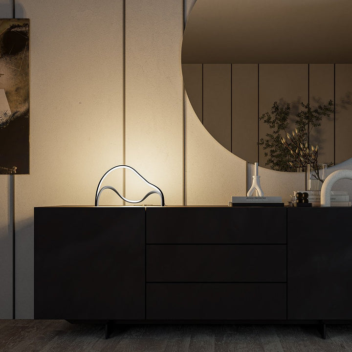 Hera™ lampe de table LED | Design minimaliste en noir mat | Blanc chaud 2700K & Économe en énergie