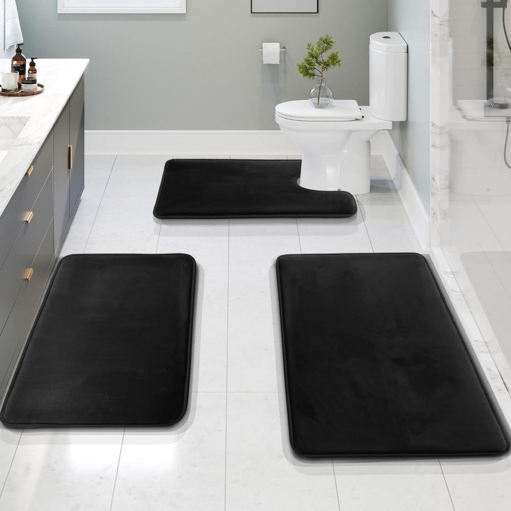 VelvaLuxe Memory Foam Badmatten Set | 3-delig | Ultra-Zacht & Antislip