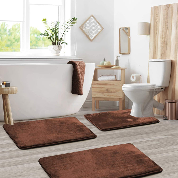 VelvaLuxe Memory Foam Badmatten Set | 3-delig | Ultra-Zacht & Antislip