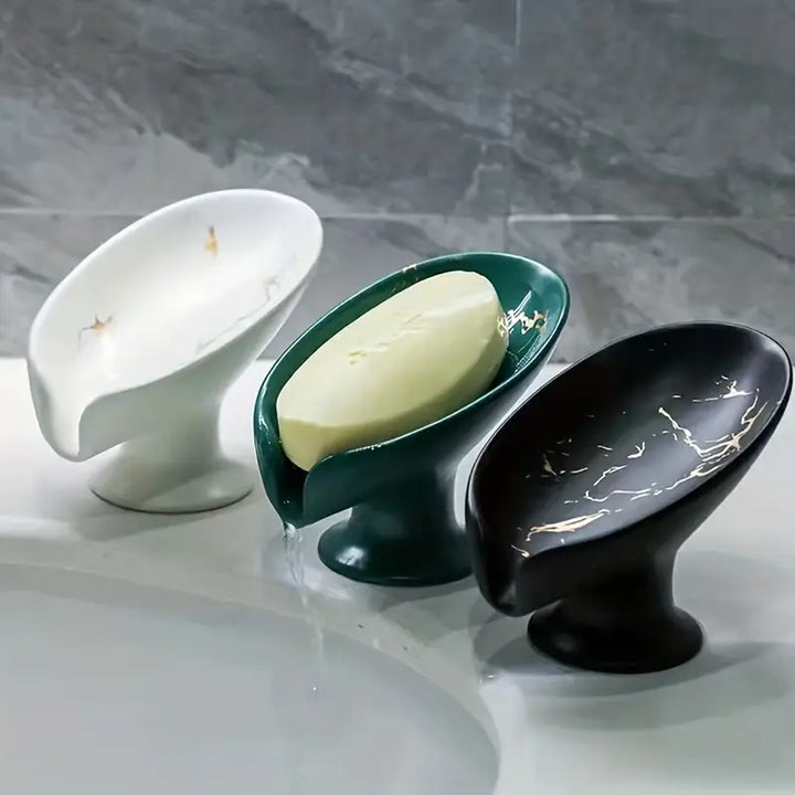 Leaf Soap Dish | Keramische Bladvormige Zeephouder met Afvoer