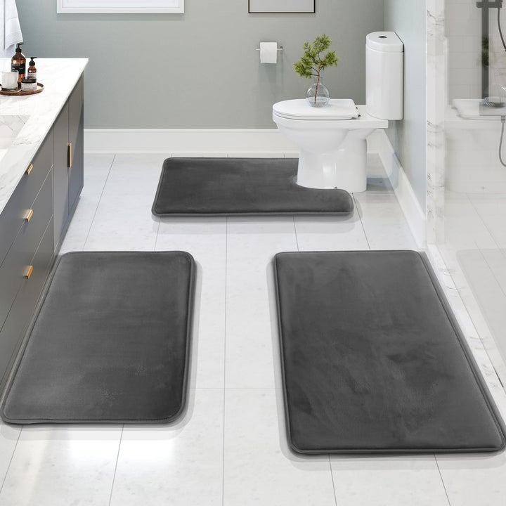 VelvaLuxe Memory Foam Badmatten Set | 3-delig | Ultra-Zacht & Antislip