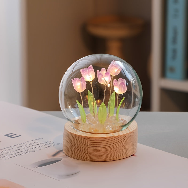 Tulip Lamp | Creatieve Doe-Het-Zelf Tafellamp met Cadeauzakje