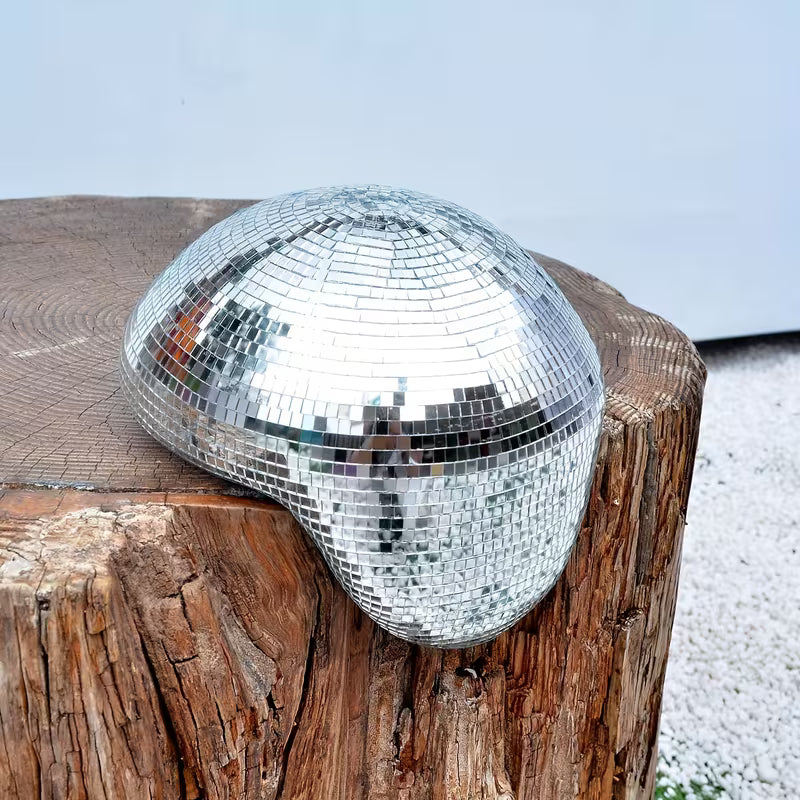 MeltBall™ Zilveren Gesmolten Discobal Sculptuur | Spiegelglas Kunstobject