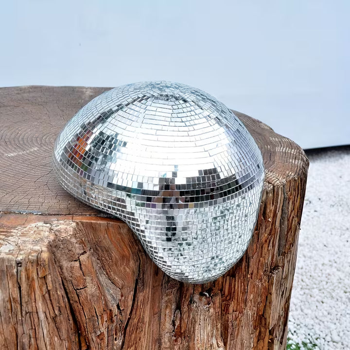 MeltBall™ Zilveren Gesmolten Discobal Sculptuur | Spiegelglas Kunstobject