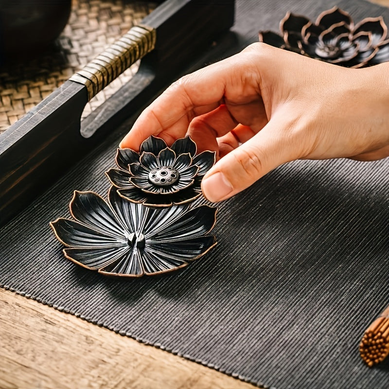 Brass Lotus Incense Burner | Elegante diffuser met afneembare asbak