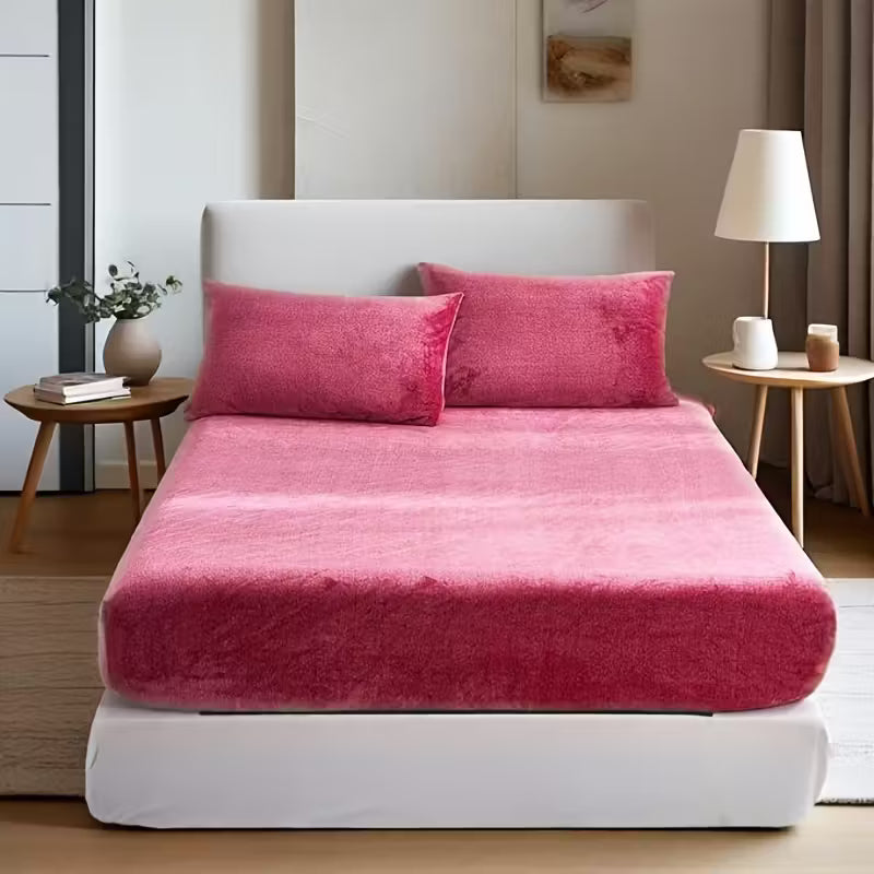 Luxe Velvet Beddenset | 3-Delig met Hoeslaken & Kussenslopen | Ultiem Zacht & Warm