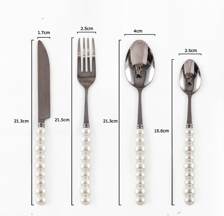 Luxe Bestekset met Imitatieparels | Elegant Design | Complete Set per Persoon