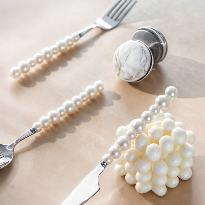 Luxe Bestekset met Imitatieparels | Elegant Design | Complete Set per Persoon