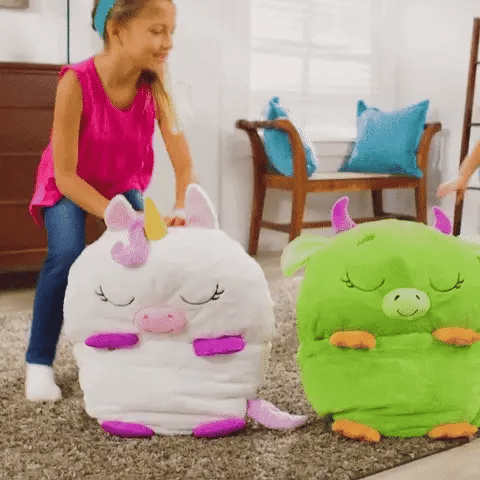 Sleepy-bag™ | 3-in-1 Kinder Slaapzak & Knuffel | Comfortabel, Zacht & Makkelijk Mee te Nemen