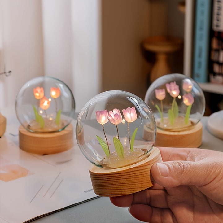 Tulip Lamp | Creatieve Doe-Het-Zelf Tafellamp met Cadeauzakje