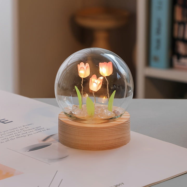 Tulip Lamp | Creatieve Doe-Het-Zelf Tafellamp met Cadeauzakje