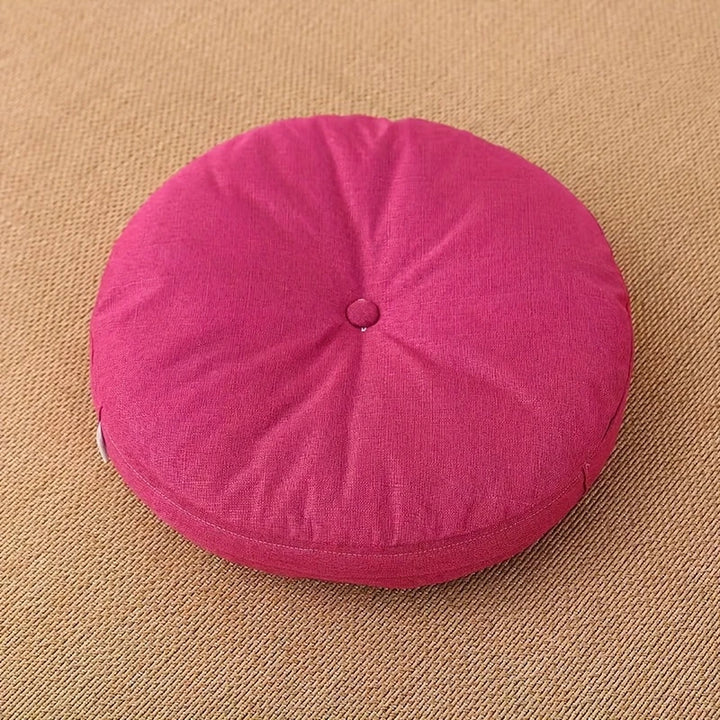 Japandi Linnen Vloerkussen | Rond, 40 cm, Afneembare Hoes