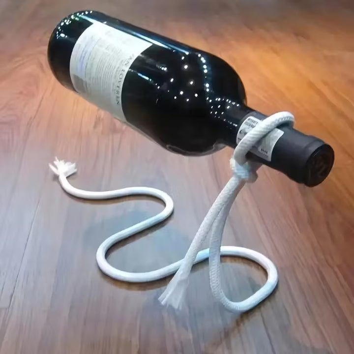 MagicWine™ Porte-bouteille de vin flottant – Porte-bouteille illusion en acier inoxydable en forme de corde