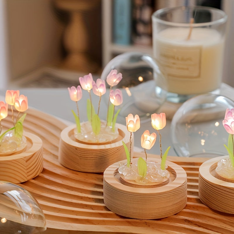 Tulip Lamp | Creatieve Doe-Het-Zelf Tafellamp met Cadeauzakje