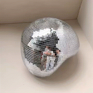 MeltBall™ Zilveren Gesmolten Discobal Sculptuur | Spiegelglas Kunstobject