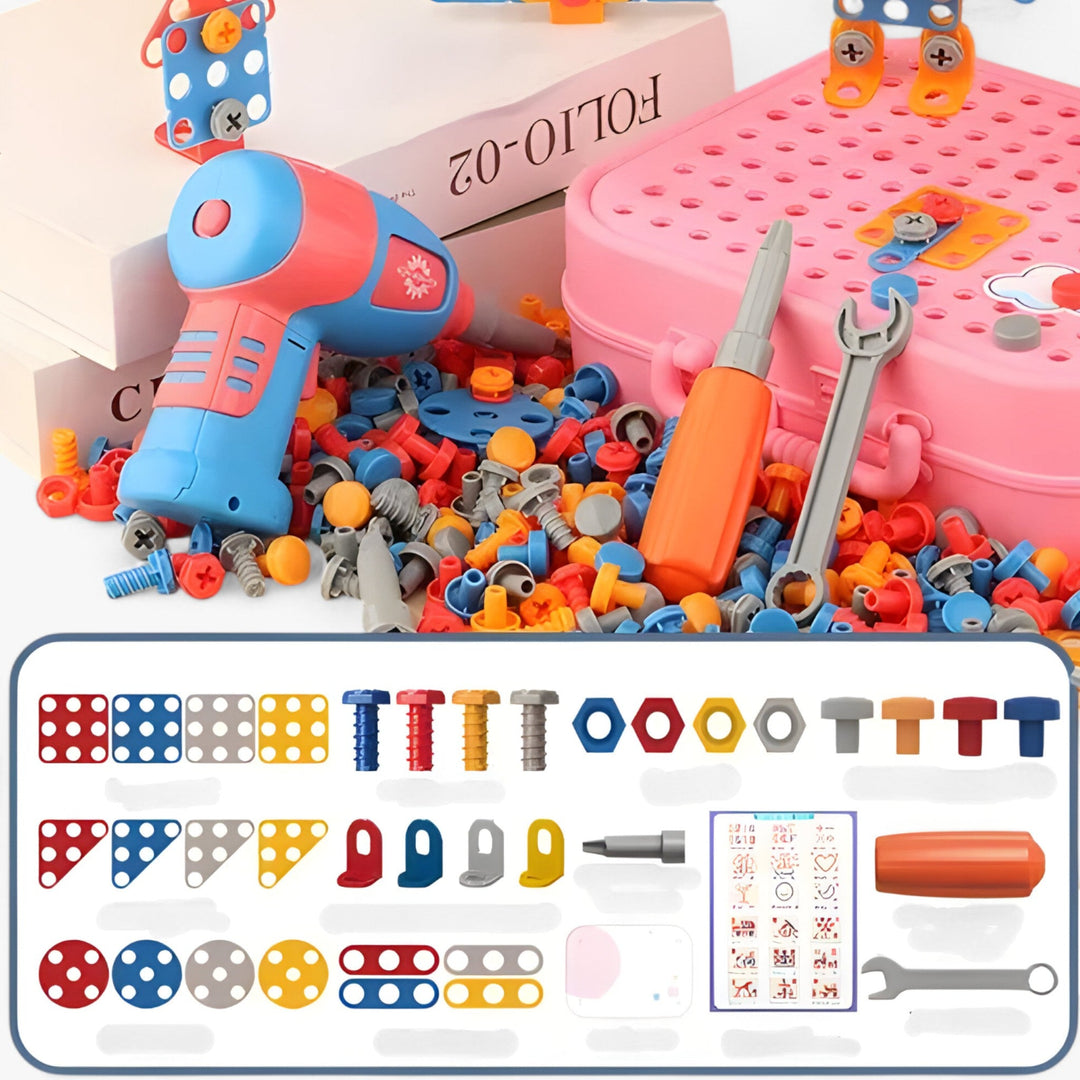 Screw Set™ | Elektrische Kinderboor & Bouwkoffer | Creatief & Educatief Speelplezier