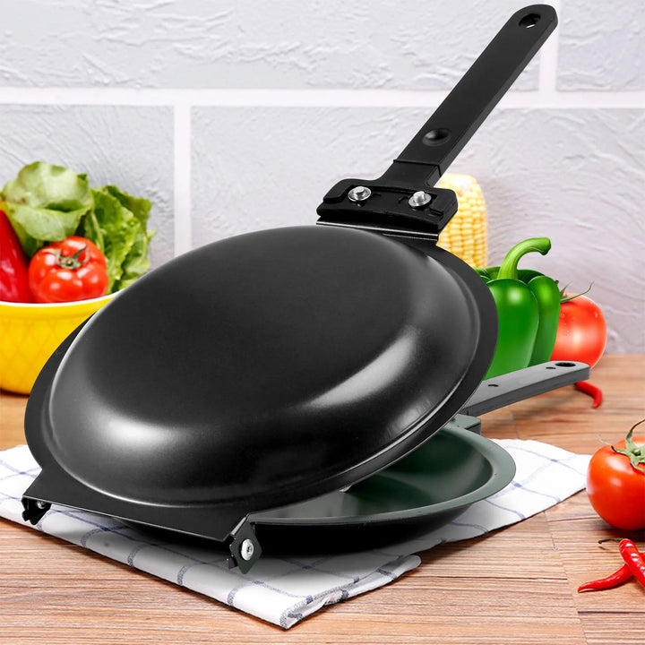 Dubbelzijdige Keukenpan | Antiaanbaklaag | RVS Pan met Handgrepen | Ø19cm