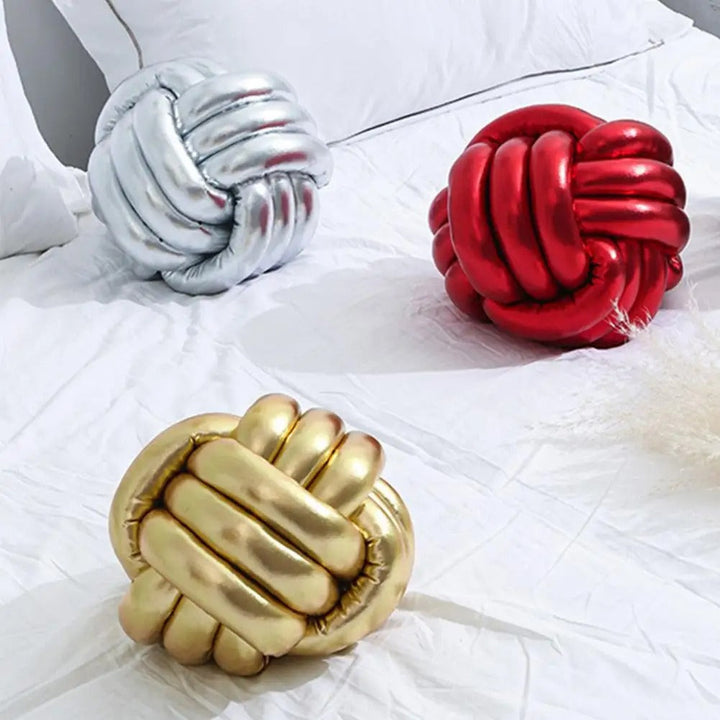 Handgeknoopt Kerst Knoopkussen | 20 cm | Zacht & Decoratief