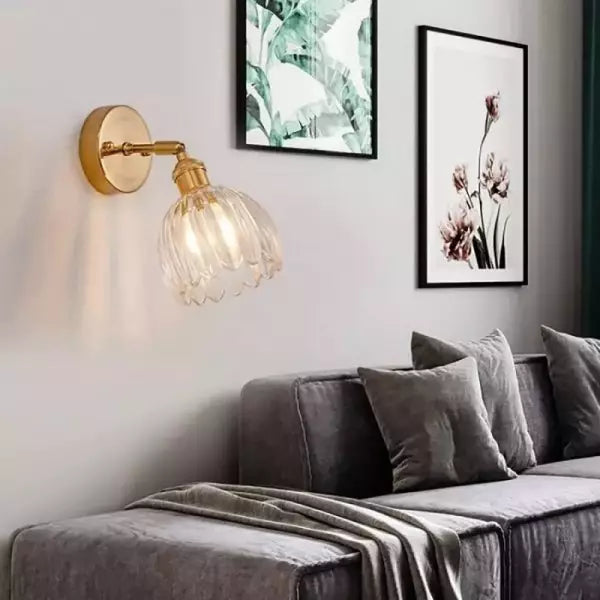 Retro bloemknop tulp glazen wandlamp