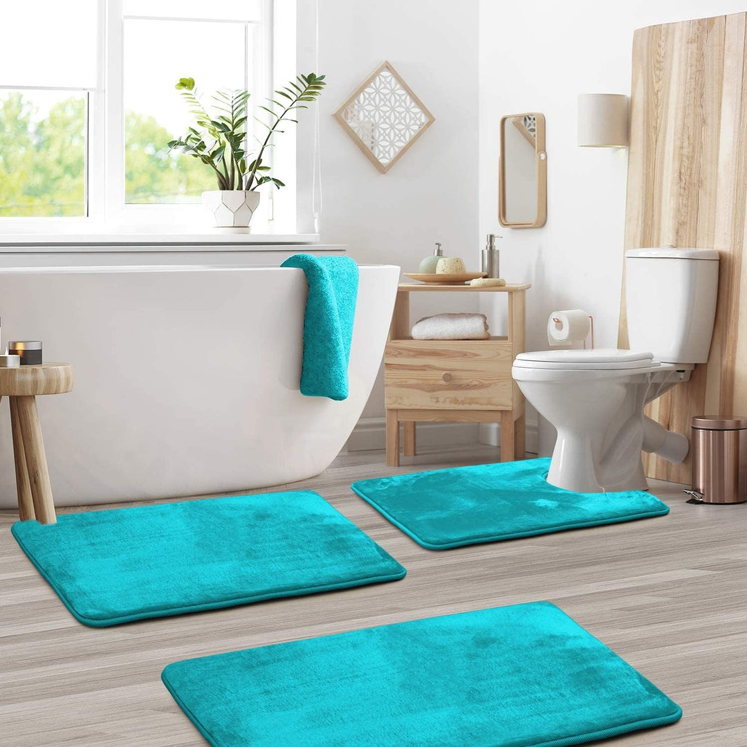 VelvaLuxe Memory Foam Badmatten Set | 3-delig | Ultra-Zacht & Antislip